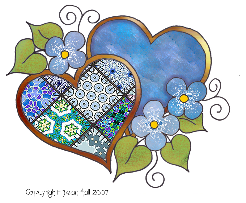ArtbyJean - Paper Crafts: LOVE HEARTS - Set A24 - Blue Patchwork ...