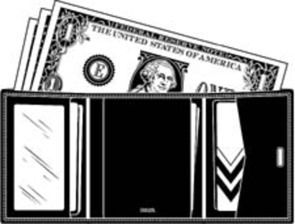 Wallet With Money image - vector clip art online, royalty free ...