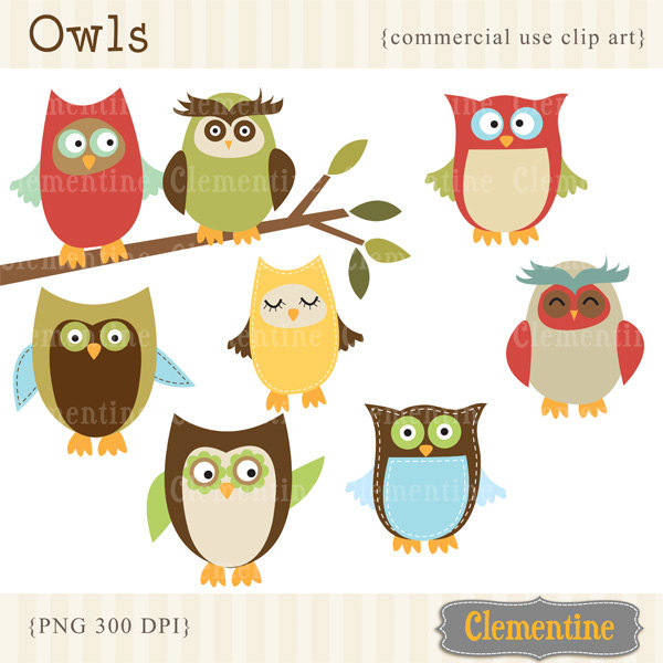Popular items for owl clip art on Etsy