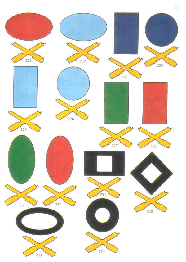 Patches of Machine Gun Corps, Service Corps & Pioneers