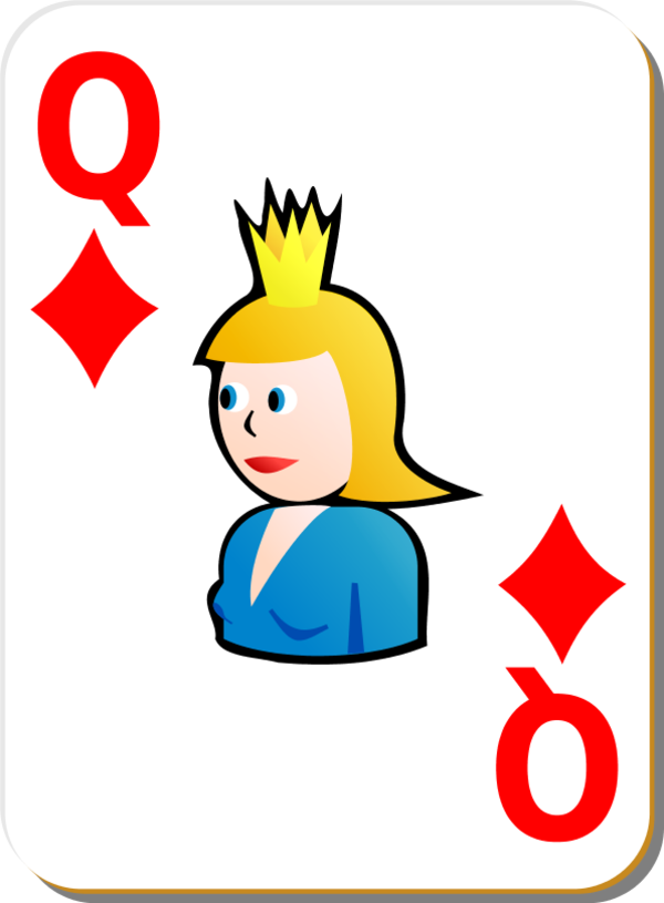 White deck Queen of diamonds - vector Clip Art
