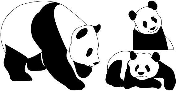 Panda bears free vector - Download free Animal vectors