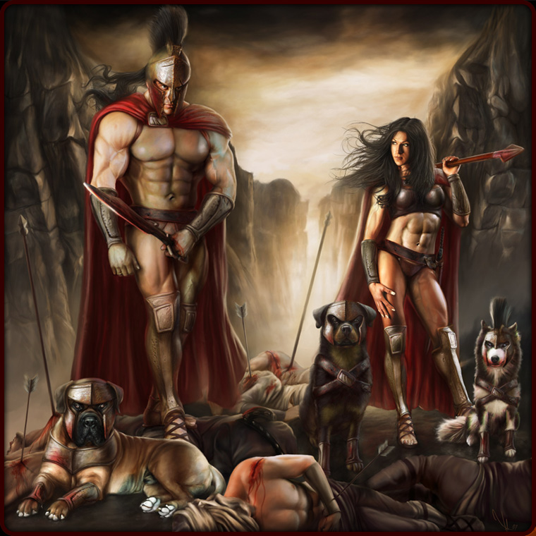 16 000 Spartans vs 20 000 orcs , and 5000 Uruk-Hai and 20 trolls ...