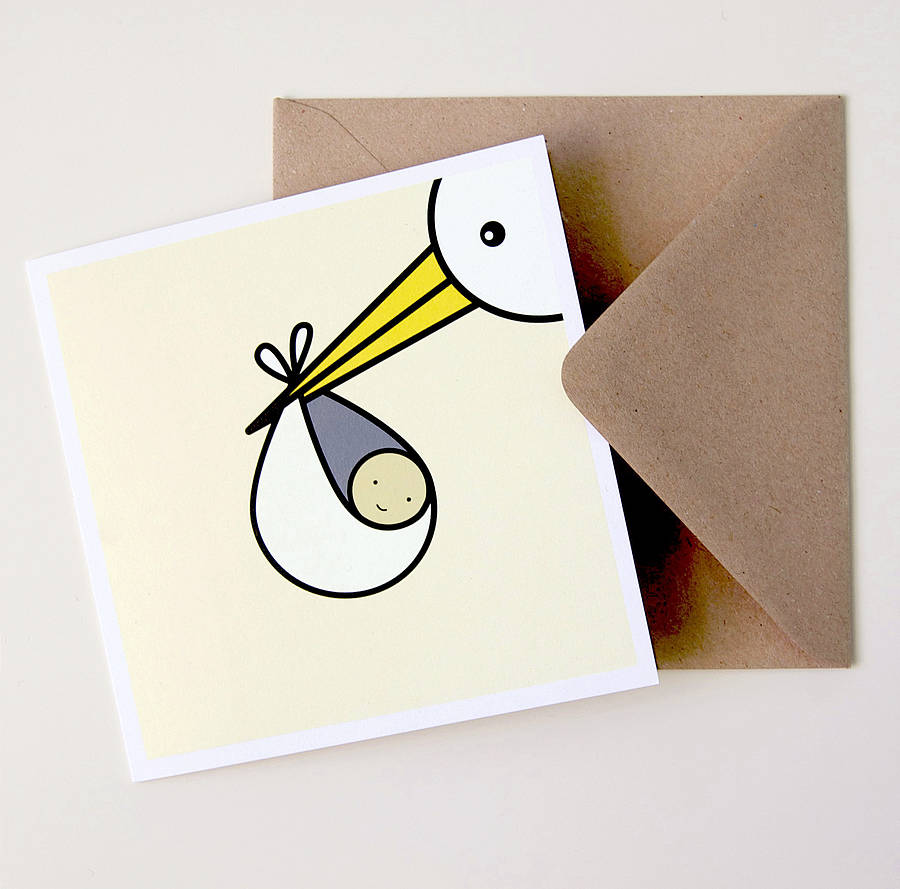 stork newborn baby card by mrs booth | notonthehighstreet.com