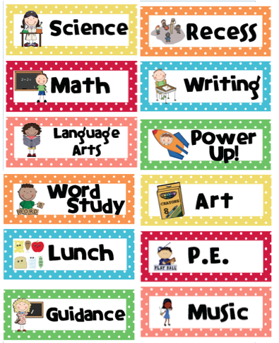 Fourth Grade Lemonade: Class Schedule Printable