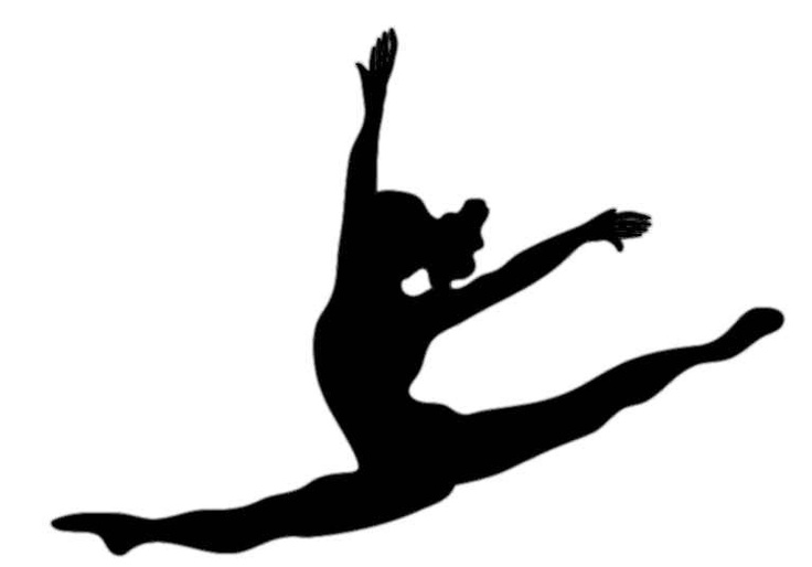 A silhouette of a dancer doing a leap | Heat press designs | Pinterest