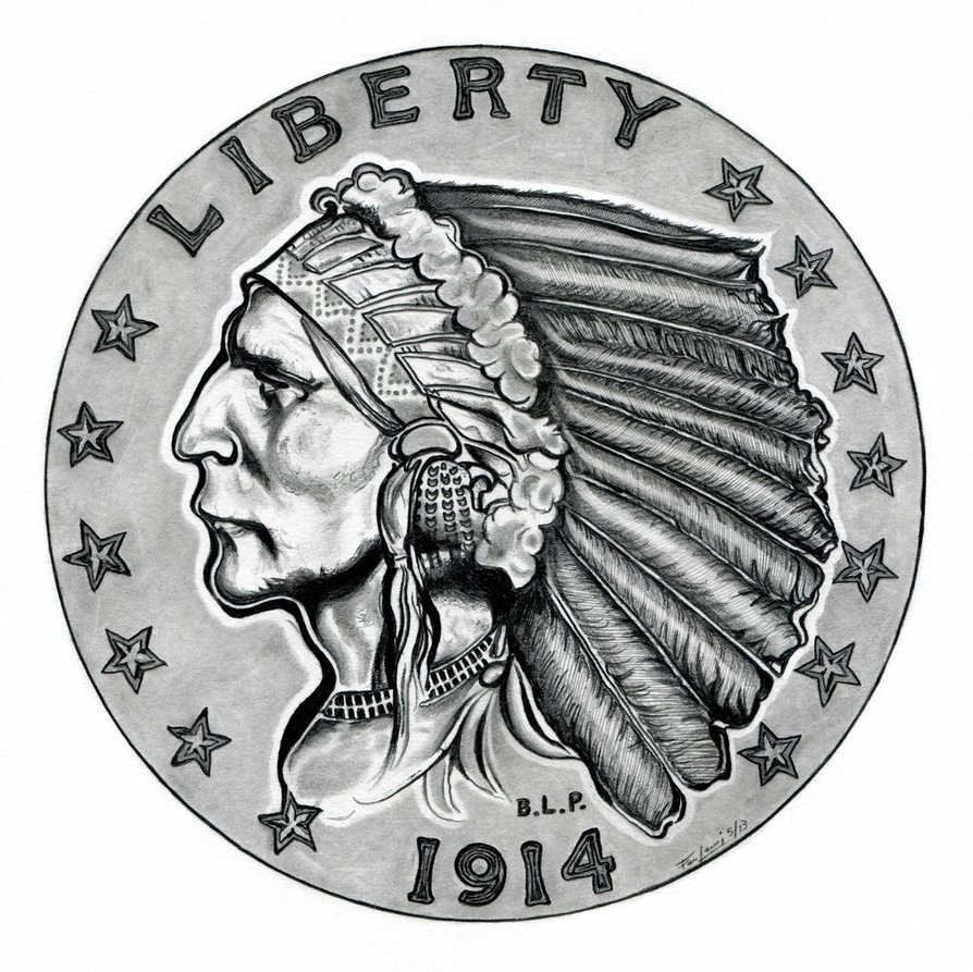 Quarter Eagle Indian Head by TheNightGallery on DeviantArt