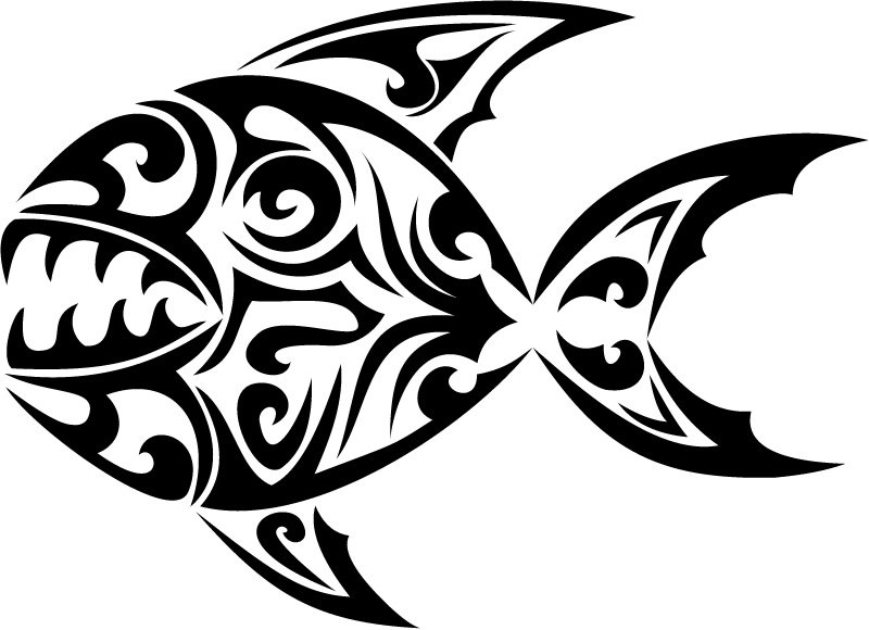 Piranha Tribal Animals Wall Stickers Wall Art Decals Transfers | eBay