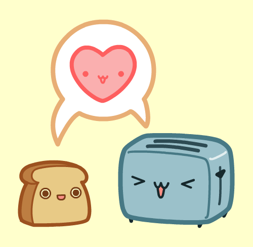 kawaii_toast_and_toaster_love_ ...