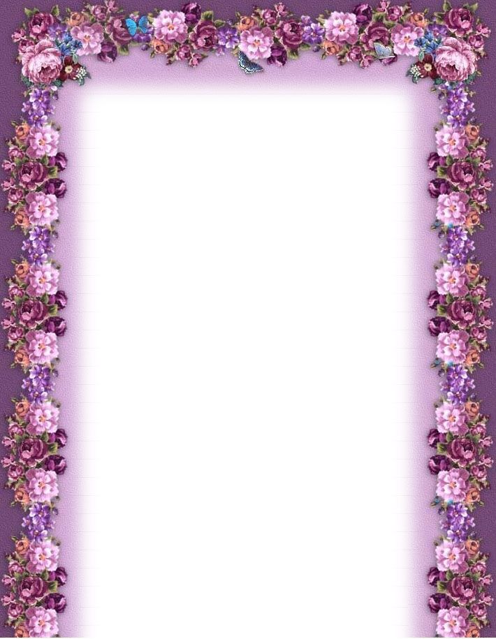 Purple Flower Borders and Frames | music printable flower border ...