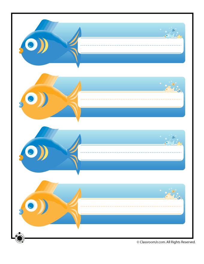 Printable Name Plates - Ocean Fish | Classroom Jr.