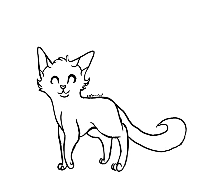 DeviantART: More Like Long Haired Cat Lineart By Collie-rado - Cliparts.co
