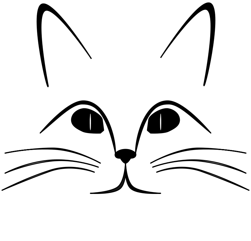 Black Cat Face Drawingvector Clip Art Of The Black Cat Face Of A ...