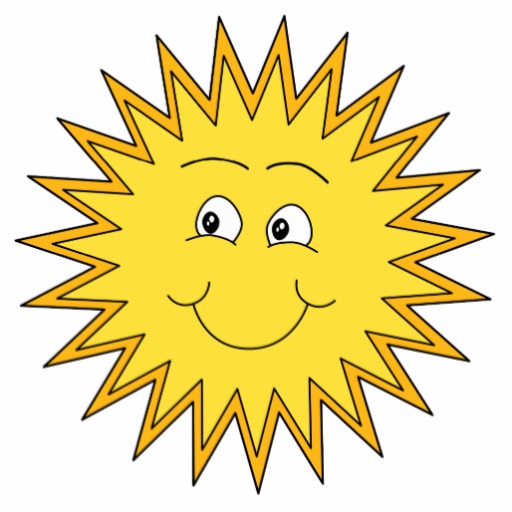 Yellow Summer Sun with a Happy Face. Cut Outs | Zazzle