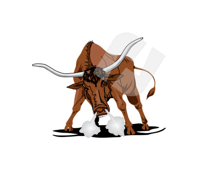 Texas Longhorn Bull Standing In A Mud Puddle Clipart - Free Clip ...