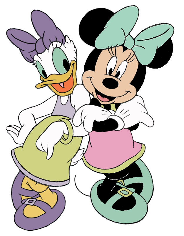 Minnie & Daisy Together Clipart