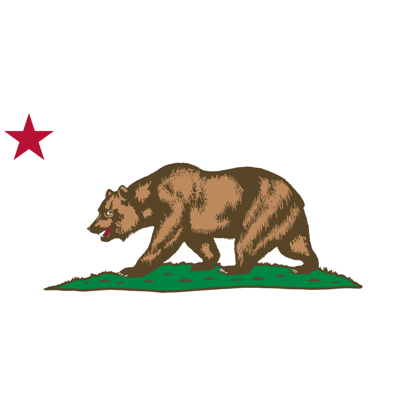 Clipart - Flag of California - Bear, Plot and Star