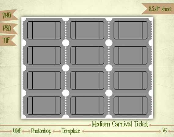 Medium Carnival Tickets Digital Collage Sheet by eudanedigital