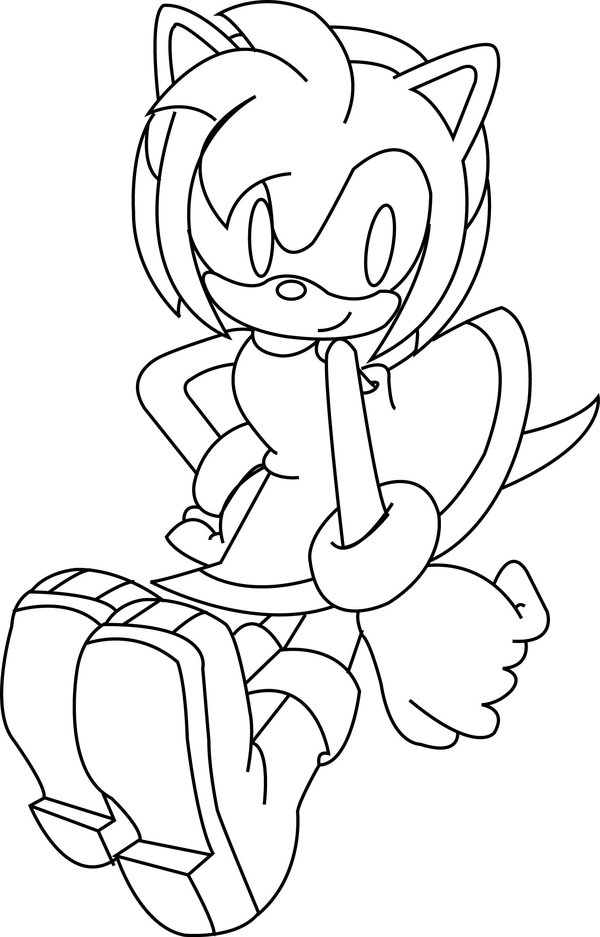 Anothe Amy The Rose Lineart By Lineartdrawer On DeviantArt - Cliparts.co