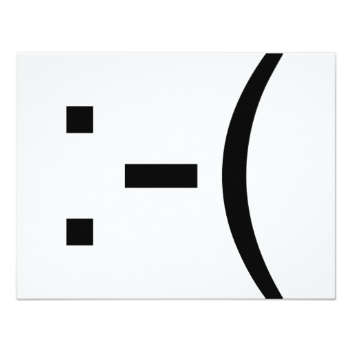 Sad Emoticon! geek products! 4.25x5.5 Paper Invitation Card | Zazzle