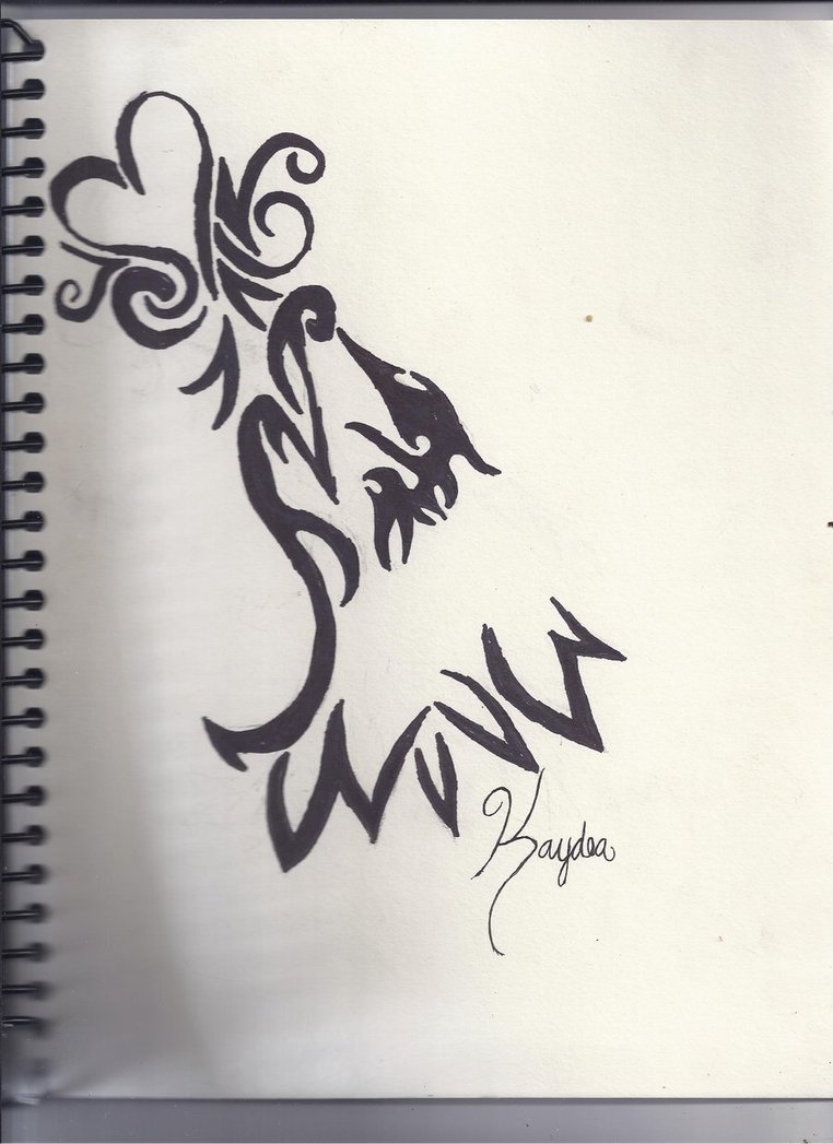 Tribal Wolf Drawing by MissKaydea on DeviantArt