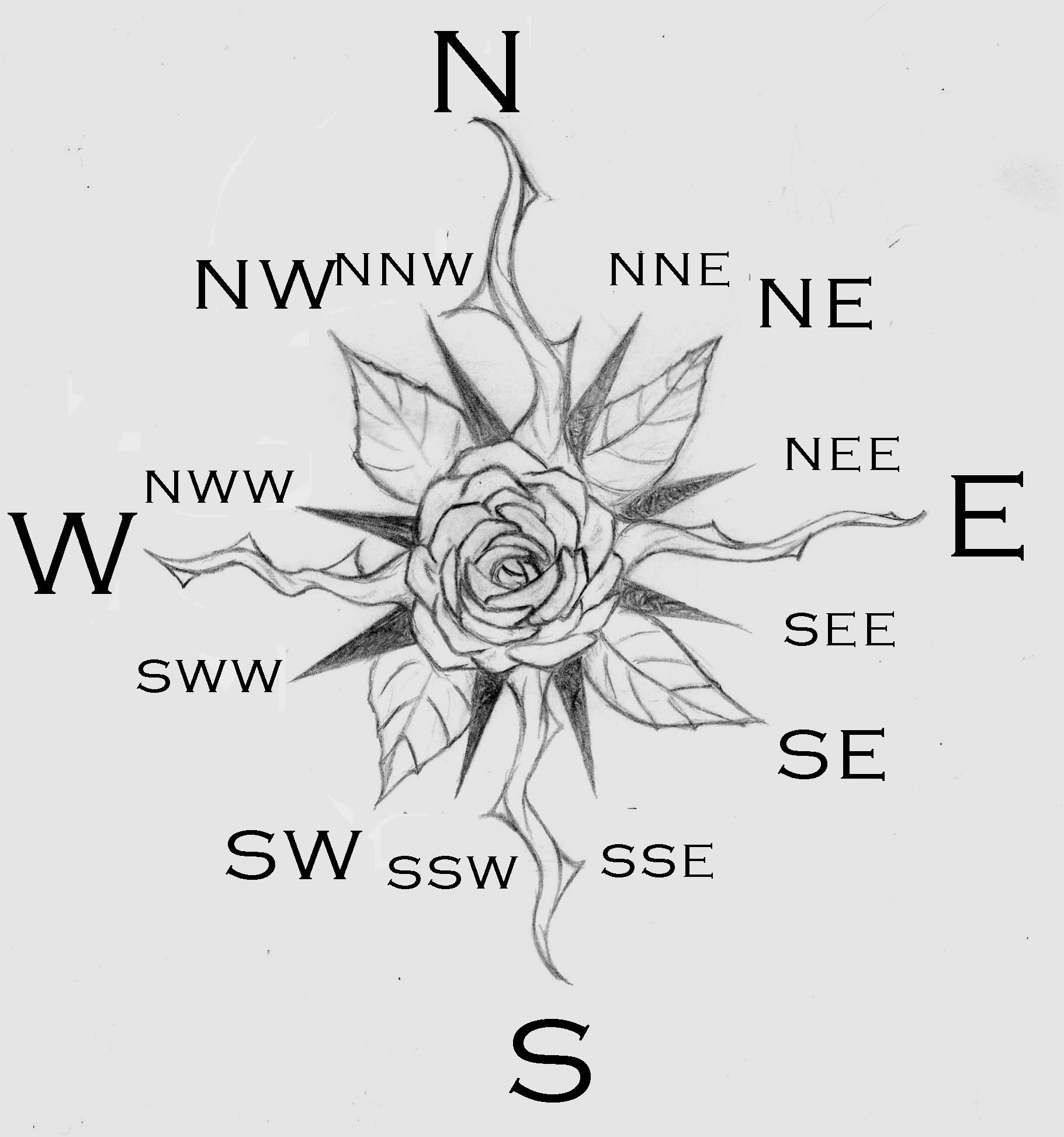 Compass Rose Drawing - Gallery
