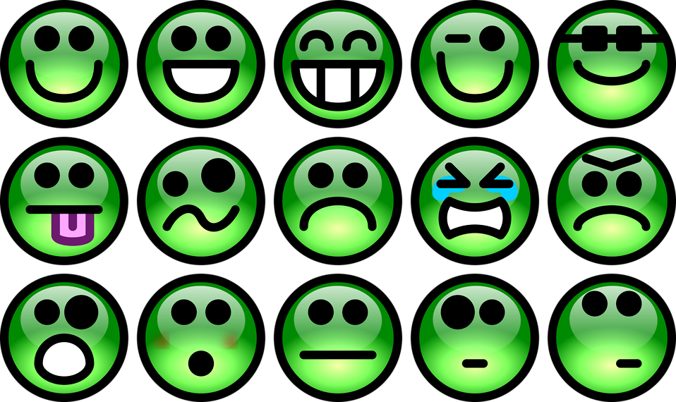 Smiley | Free Stock Photo | Collection of green smiley faces | # 16634
