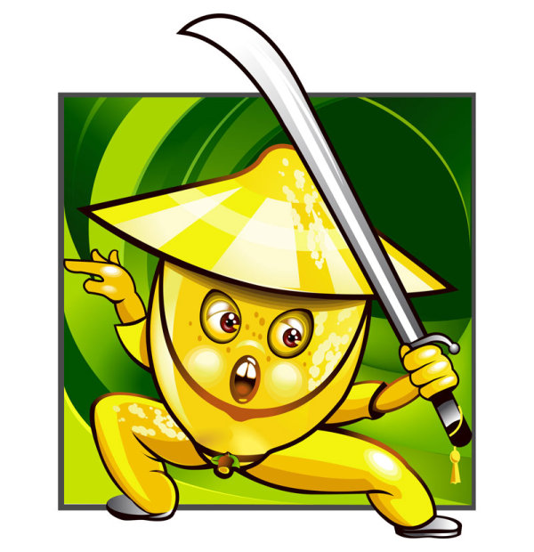 Cartoon fruits warrior image 02, vector graphic - 365PSD.com
