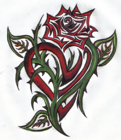 Heart With Rose Tattoo