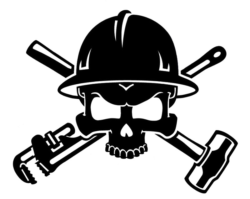 Oil Field Roughneck Skull Decal