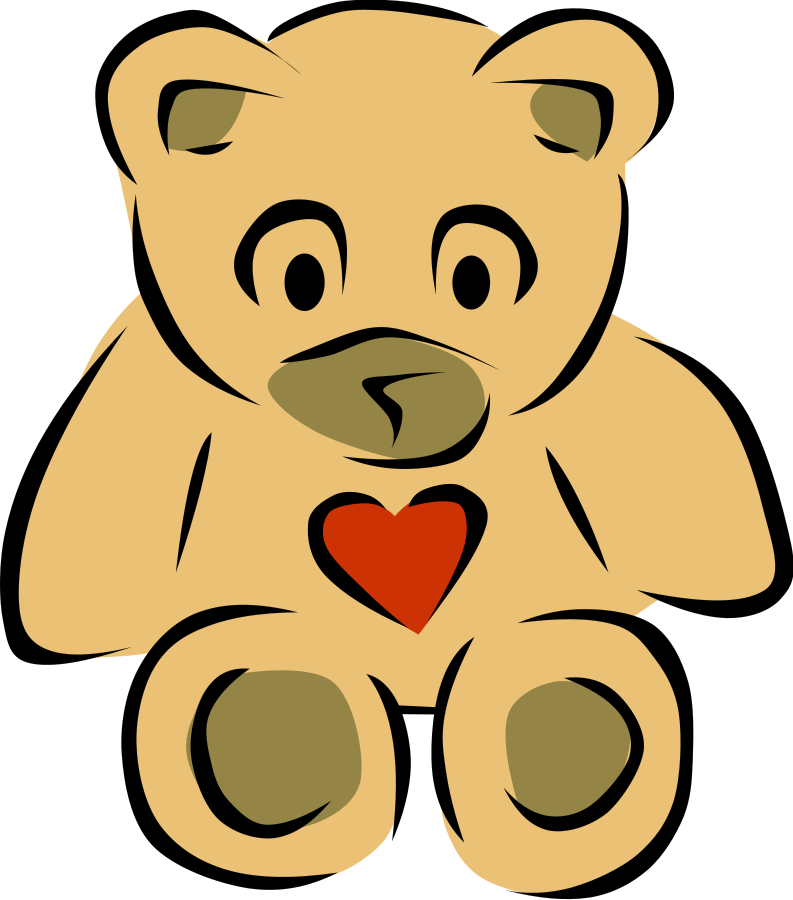 Teddy Bear with Heart small clipart 300pixel size, free design ...