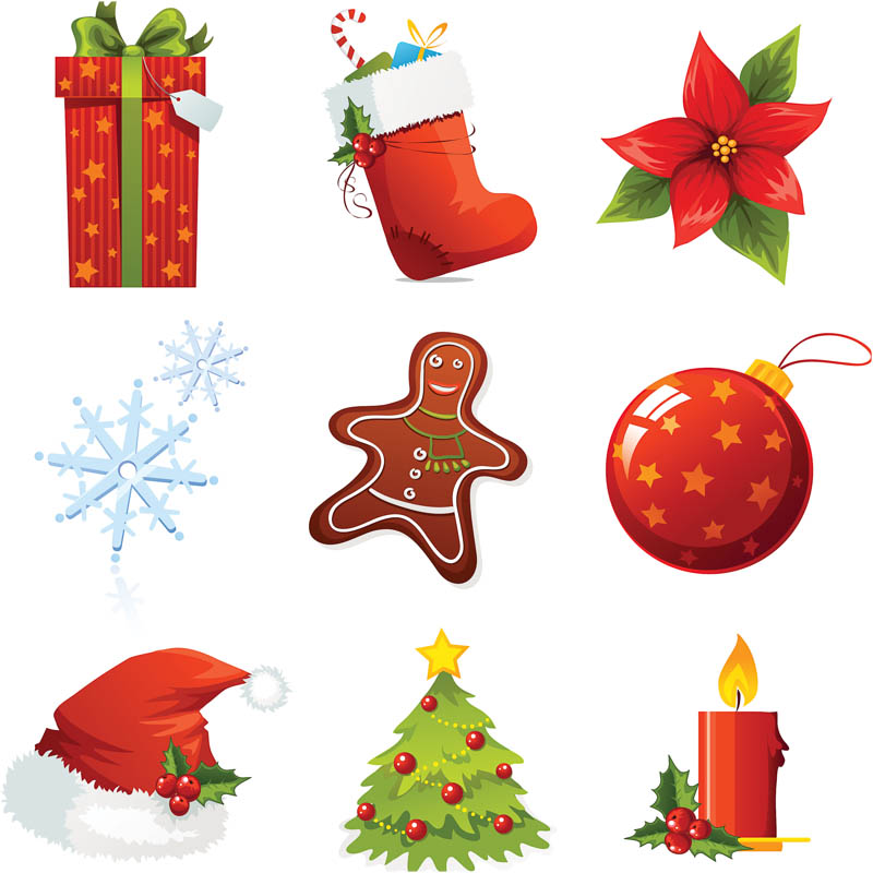 Christmas elements for design vector | Vector Graphics Blog