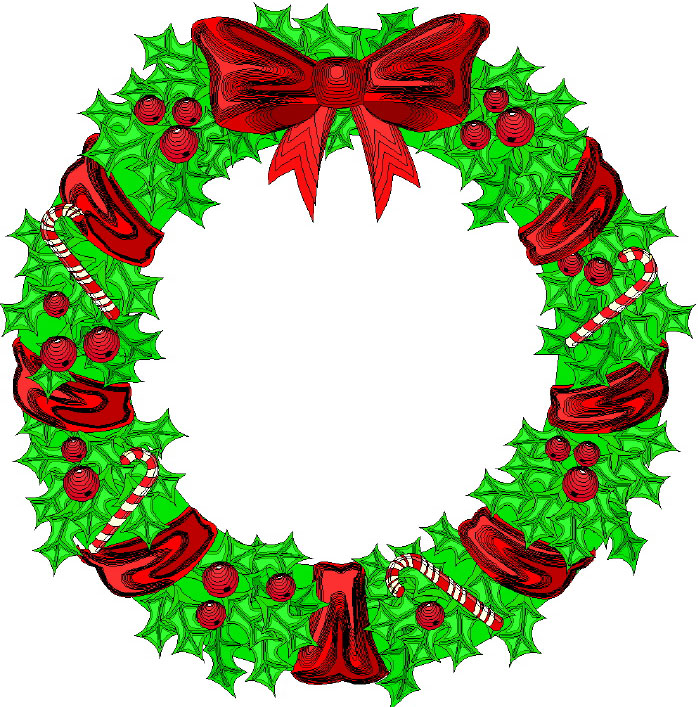 Pix For > Cartoon Christmas Wreath