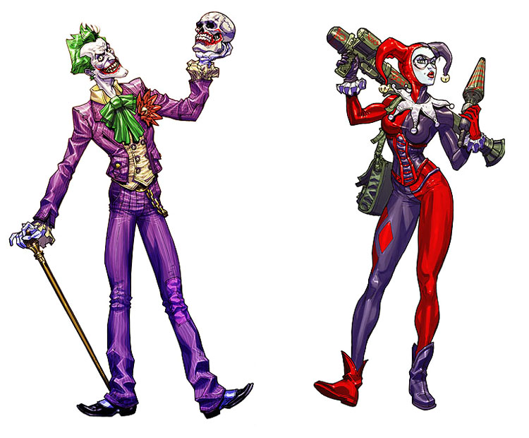 Joker & Harley Quinn - Characters & Art - Batman: Arkham Asylum