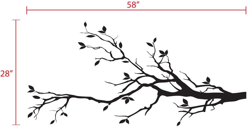 Tree Branch with 10 Birds in Black Wall Decal Deco Art Sticker ...