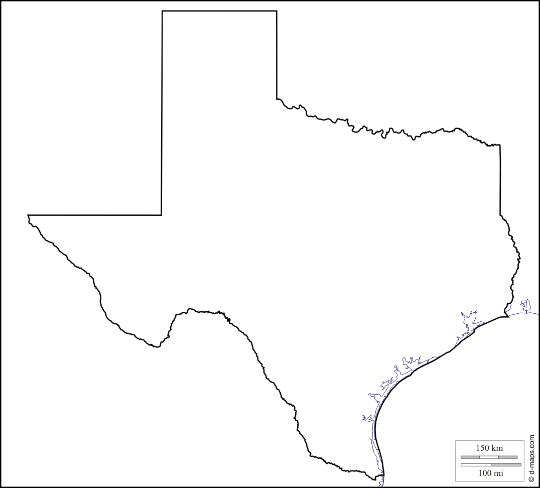 Texas: free map, free blank map, free outline map, free base map ...