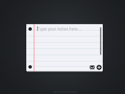 Dribbble - Simple animated widget for notes by Kostya
