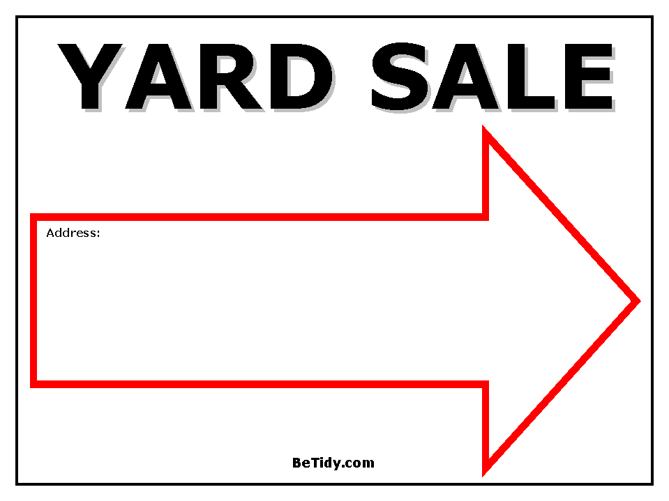 free printable yard sale signs | Organizing & Storage | Pinterest