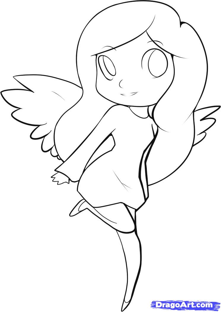How to Draw an Easy Angel, Step by Step, Figures, People, FREE ...