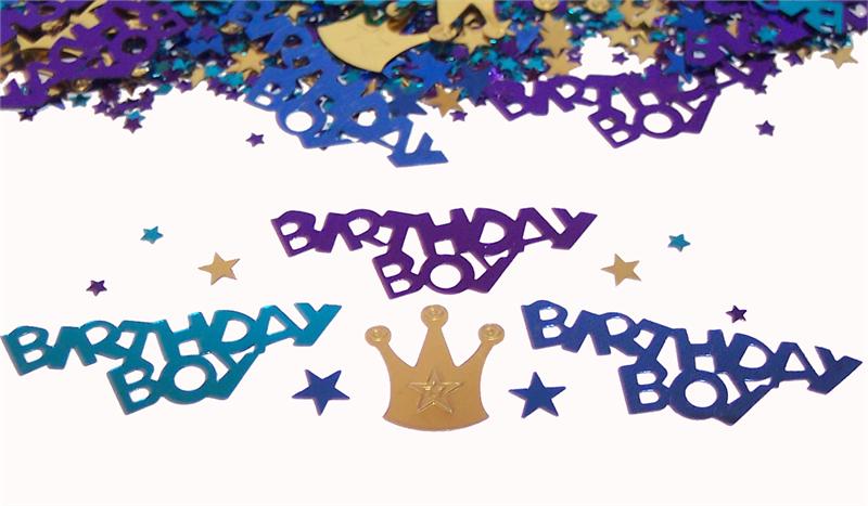 Birthday Boy Confetti, Metallic Birthday Party Confetti