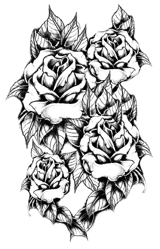 Black & White Roses | TattooForAWeek.com - Temporary Tattoos ...