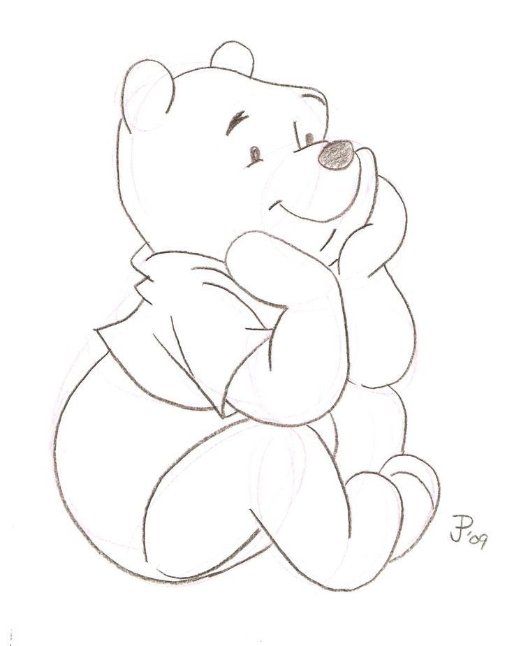 Cartoon Sketches | Winnie the Pooh Sketch by Mickeyminnie on ...