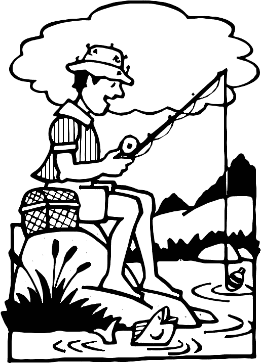 Clipart Man Fishing
