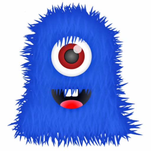 One eyed blue monster stickers | Zazzle