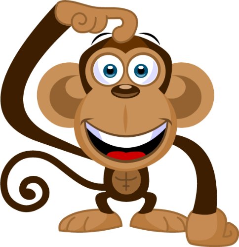 Amazon.com: Cartoon Monkey Clip Art - Cute Monkey Mascot Stock ...