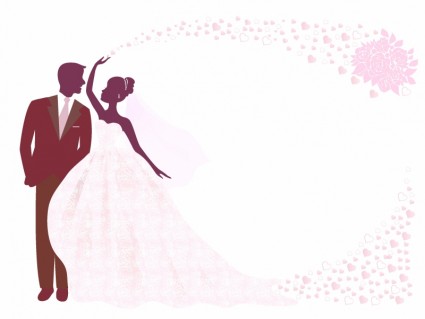 Bride and Groom Silhouette Vector Graphic Vector Silhouettes ...