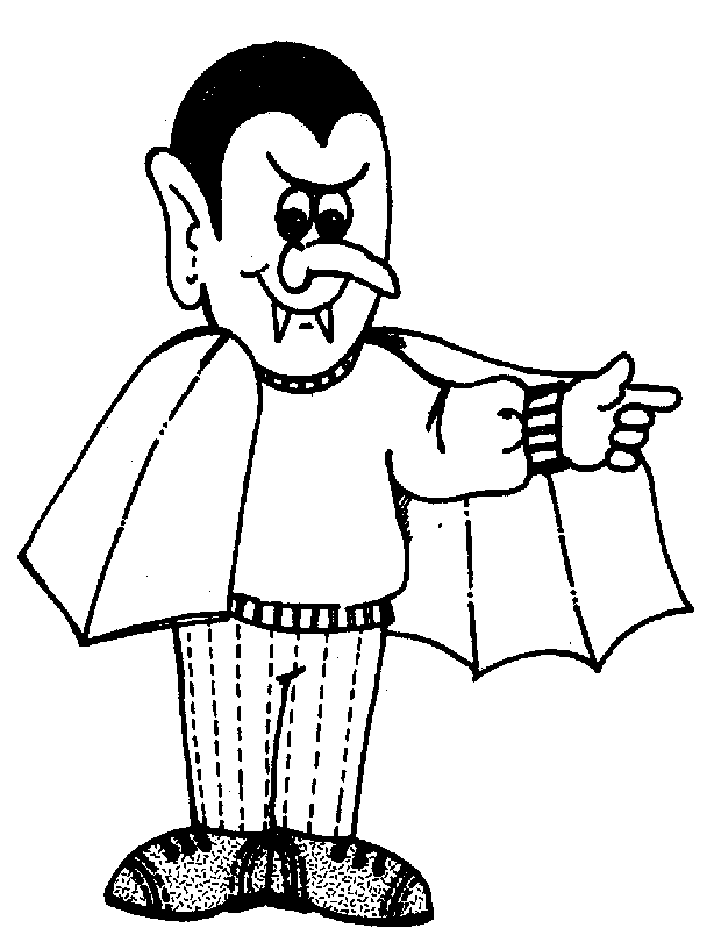 Dracula in Cape of Halloween Coloring Pages – Free Halloween ...
