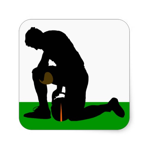 football player silhouette square stickers | Zazzle
