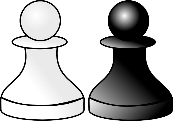 Black And White Pawns clip art - vector clip art online, royalty ...
