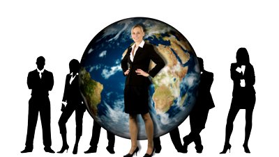 Animation Of Business People Standing In Front Of The Earth Stock ...